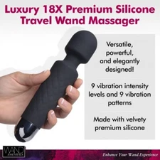 18X Luxury Silicone Travel Wand Wireless Rechargeable Personal Massager 