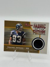 2005 Bowman Fabric of the Future Gold #FFVJ Vincent Jackson Jersey 24/100