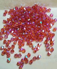 Swarovski 5301 4mm bicone beads Padparadscha AB2X 24pcs 