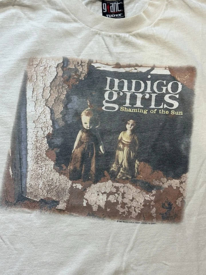Camiseta promocional vintage 1997 álbum meninas índigo "Shaming of the Sun" dupla face - Imagem 2 de 4