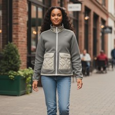 The North Face Fleece Jacket Royal Arch Women's M Thyme Green Full Zip Pockets