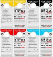 Bilingual English Spanish Maintenance Door Hang Tag Label 3.5x7.9 Inch 200 PCS