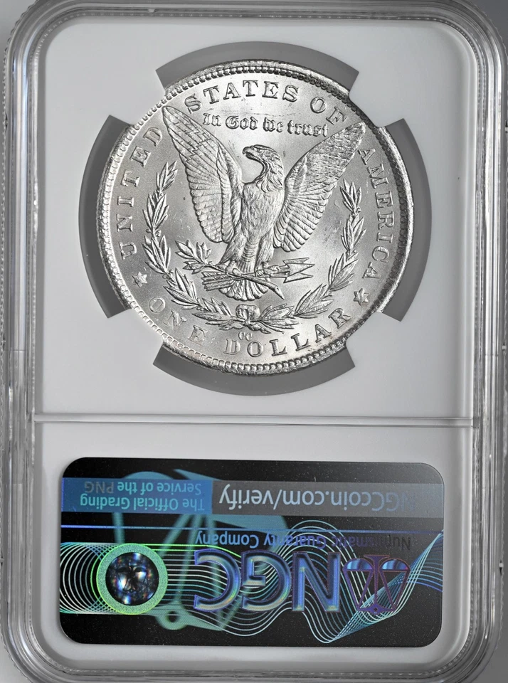 Dólar de plata Morgan 1882-CC $1 "CARSON CITY MINT" NGC MS63 #8672755-003 Foto 4 de 4