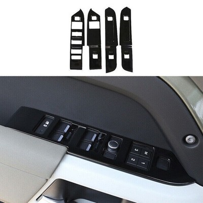 Window Lift Lock Switch Panel Trim 4PCS Gloss Black Fit For Defender 110 20-2023