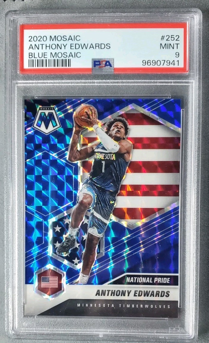 2020-21 Panini Mosaic - National Pride Anthony Edwards #252 Blue Mosaic /99