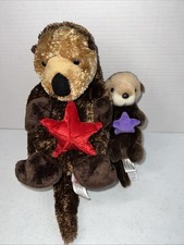 Aurora Sea Otter holding Starfish 12 8 Plush Lot Of 2 Stuffed Animals