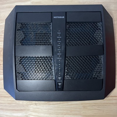NETGEAR Nighthawk X6 Ac3200 Tri-Band WiFi Router Model R8000 w/ Adapter