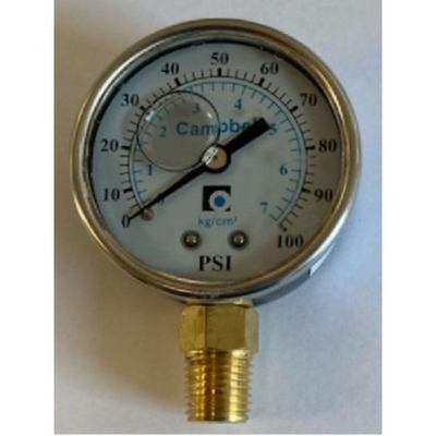 #ad Campbell PG1T L NL Brass 0 to 100 lbs. Lower Mount Pressure Gauge 1 4 in. $13.02