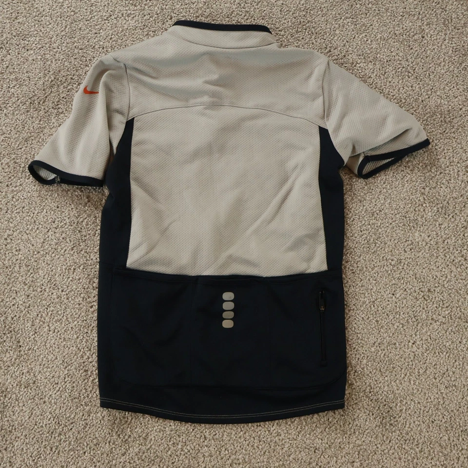 Nike Jersey Mens M Gray Black Orange Fit Dry Cycling Short Sleeve Athletic Shirt - Image 2 of 4