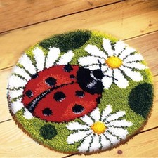 LUBOT Ladybug Latch Hook Kits Rug Making Kits DIY for Kids/Adults with Printed C