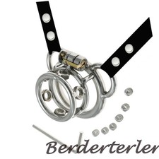 Metal Chastity Cage Sissy Male CB Lock Abstinence Restraint Device with Belt