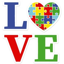 Autism Love - Vinyl Decal Sticker - Car Window Laptop - ebn7745