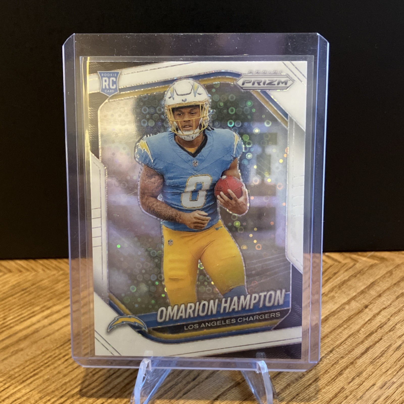Panini Prizm 2025 Rookie Omarion Hampton #355 White Disco Chargers Card