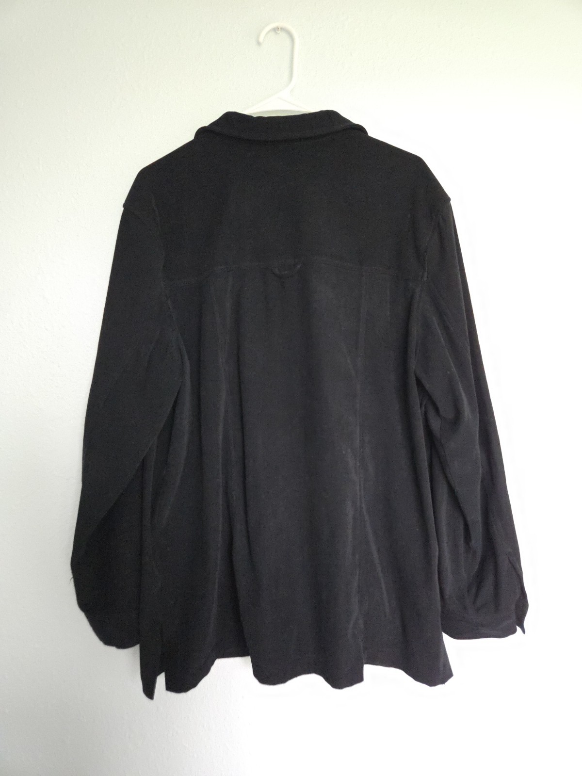 Goth Grunge basic layer Black Solid ButtonUp Shir… - image 2