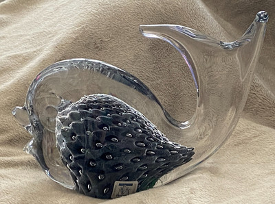 Marcolin Art Crystal マルコリン・アート・クリスタル 魚21 JOSEF MARCOLIN Sardinia Art Crystal Fish Paperweight 24k GOLD