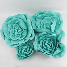 Lot of 4 Hobby Lobby Mint Green Hanging Foam Flowers Wall Decor