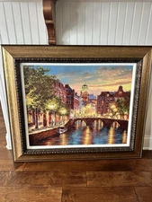 Sam park sunset Of Amsterdam GICLEE ON CANVAS EMBELLISHED