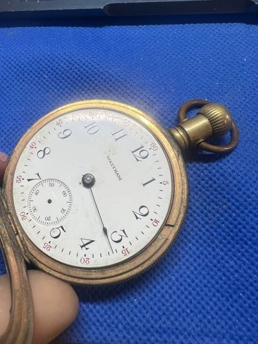 Antique American Waltham Watch Co. Pocket Watch Gold-Tone Not Working J287