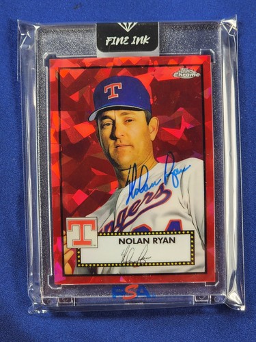 Nolan Ryan Signed 2021 Topps Chrome Platinum Anniversary Red #606 SP 39/100 AUTO