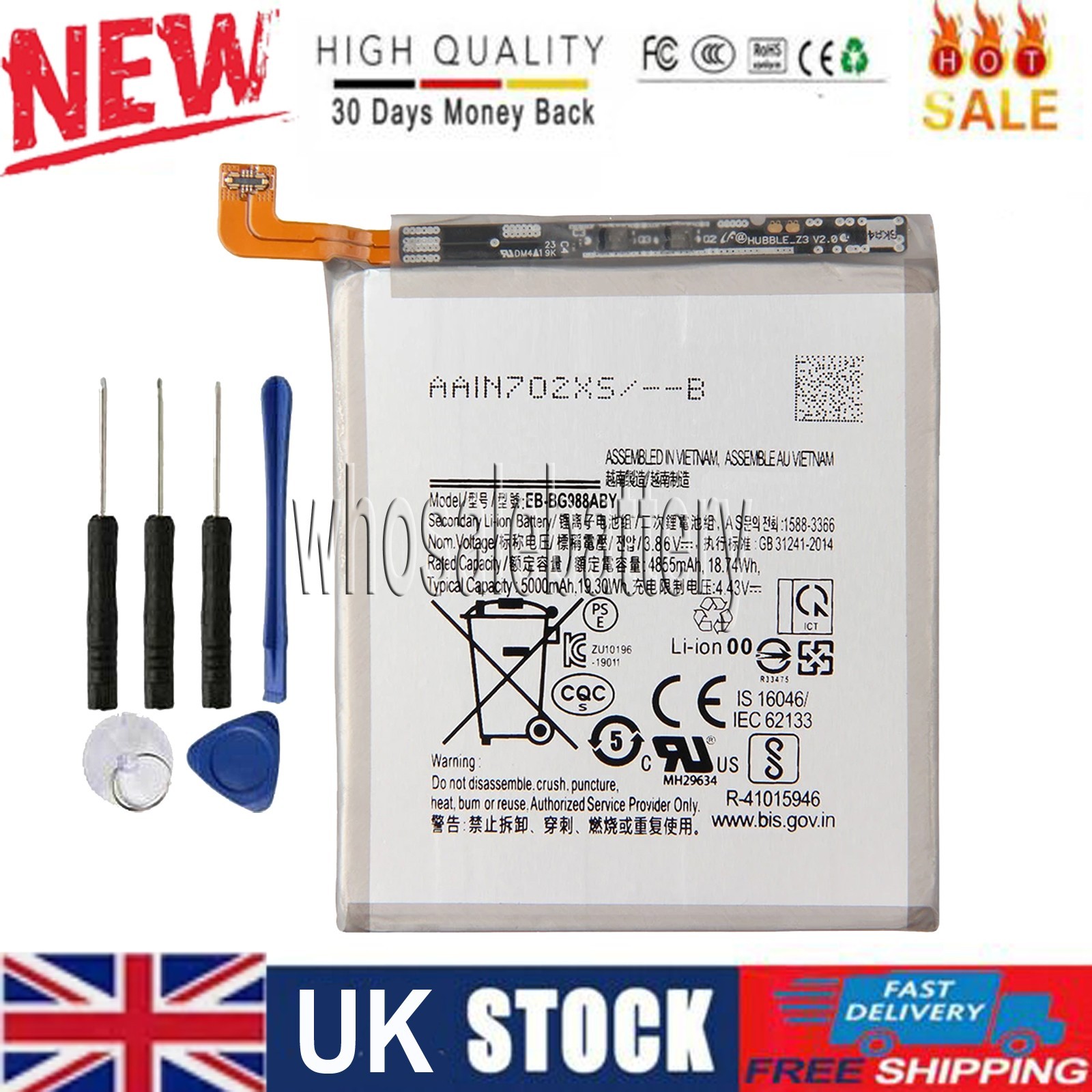 EB-BG988ABY For Samsung Galaxy S20 Ultra 5G SM-G988 SM-G988B Li-ion Battery