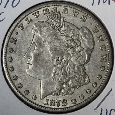 1878-CC Morgan Silver Dollar AU+ E368 YINSM