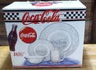 Vintage 1997 Coca Cola 16 Piece Clear Dinner Set