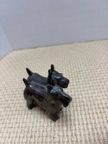2 Vintage Metallstatuen mit Darstellung von 2 sCOTTIES SCOTTYS aneinander befestigt - Bild 3 von 6