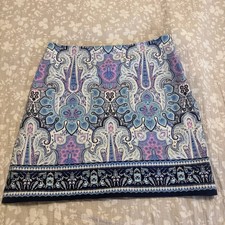 Talbots Women s Boho Floral Print Skirt Size 10 Vacation Preppy Tea Party