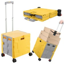 Foldable Shopping Utility Cart Portable Rolling Crate Handcart with 360 Rot