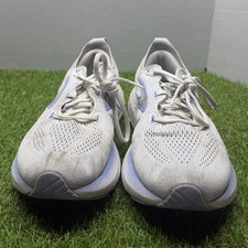 Brooks Men  s White/Purple Low Top Lace-Up Athletic Sneakers Mesh Upper Solid