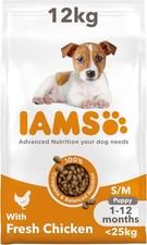 IAMS Puppy Small Medium Dry Dog Food Chicken 12kg 2.74 per kilo