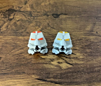 LEGO Bionicle Head Connector Block With Brain/Eye - Reddish Orange/Yellow