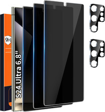  3 2 Pack Galaxy S24 Ultra Privacy Screen Protector, 9H Tempered Glass, Ultraso