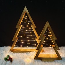 Décoration de sapin de Noël en bois à LED, ornement pour manteau cheminée,