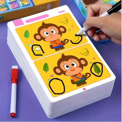 Find Differences Card Game Kids Educational Puzzle Attention Training Toy