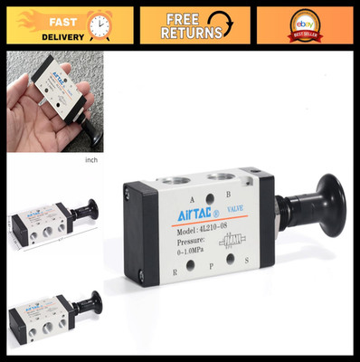 Pneumatic Push-Pull Valve 5/2 Way Hand Lever 1/4'' NPT Air Control 0-145 PSI