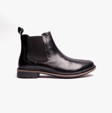 Image of Hush Puppies Justin Mens Leather Slip-On Comfort Chelsea Boots