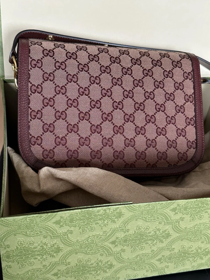 Gucci Horsebit 1955 Schultertasche in Bordeaux, 1x getragen, Wie NEU - Bild 2 von 4