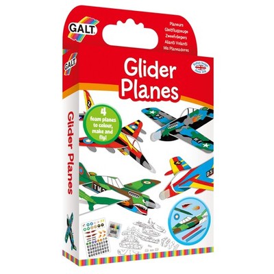 Segelflugzeuge - 4 Schaumstoffflugzeuge Bastelset für Kinder zum Ausmalen, Bauen und Fliegen -