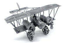 Großes Metall Doppeldecker Flugzeug – Vintage Deko – Made in Spain – 29 cm –686g