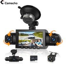 4 Channel Dash Cam 360  Dash Camera HD 1080P 4 Lens Driving G-Sensor w/64G Card