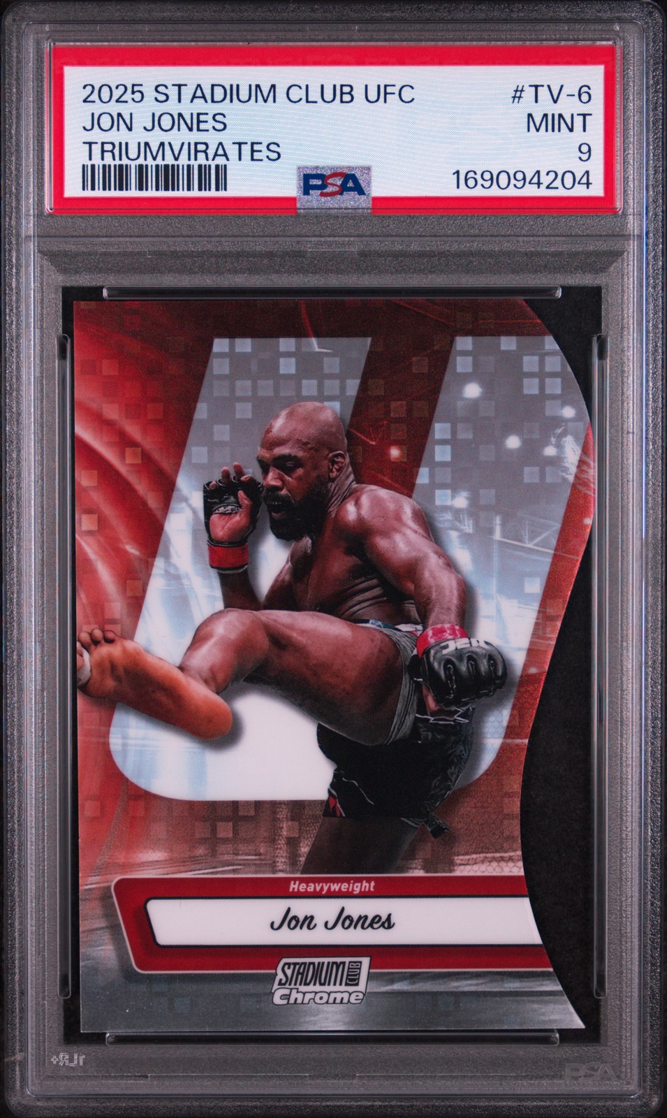 2025 TOPPS STADIUM CLUB UFC TRIUMVIRATES #TV-6 JON JONES PSA 9