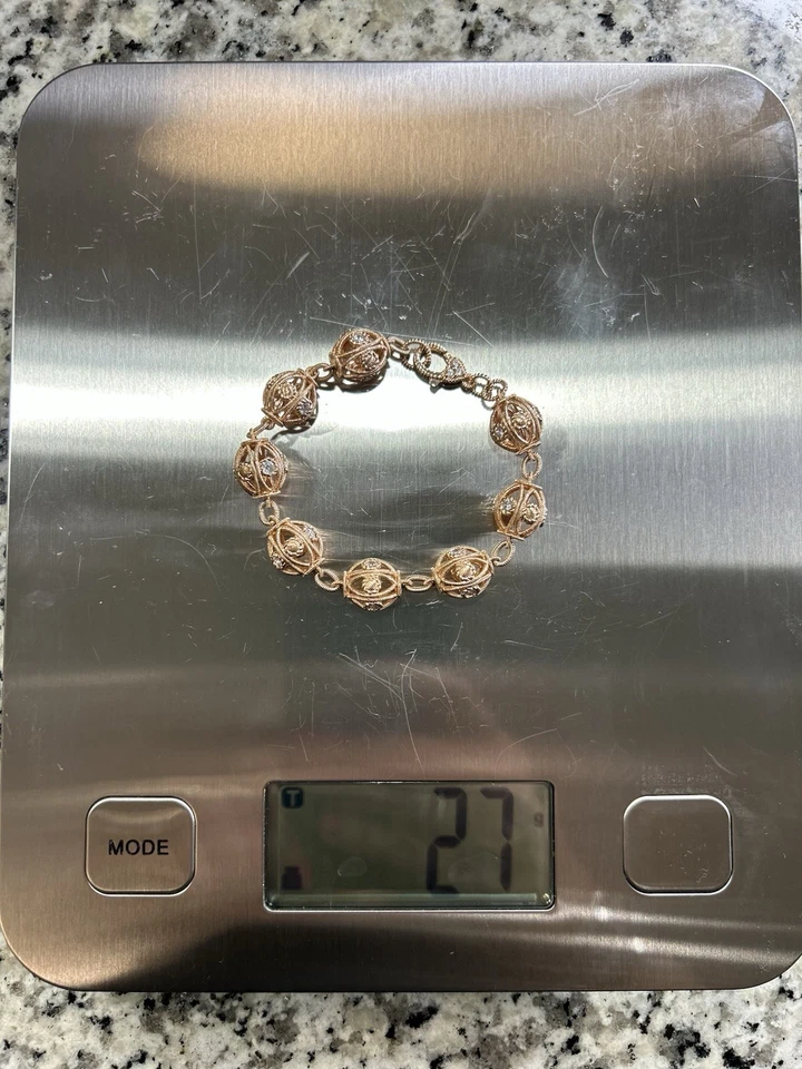 Браслет трюфель Judith Ripka из чистого серебра 14 карат с покрытием из розового золота - Изображение 3 из 4