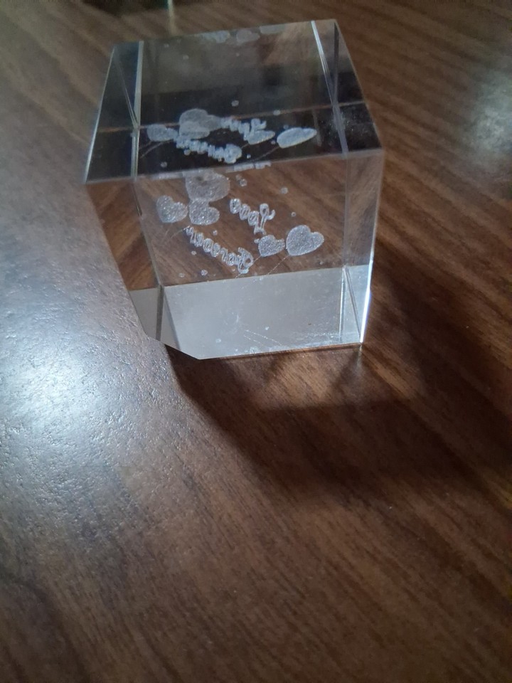 Glass cube paperweights with laser-etched 3D designs. Lot Of 4. | eBay