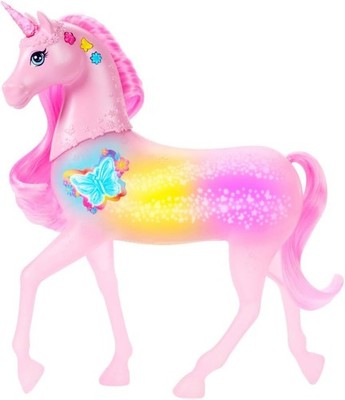 Barbie Sparkle Lights Spielzeug Einhorn mit 20 interaktiven Lichterkombinationen,... 