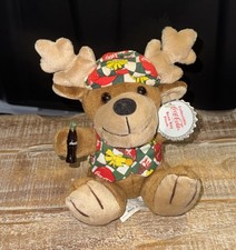 COCA-COLA REINDEER 1998 Bean Bag Plush with a COKE in Vest Beanie 0168 vintage