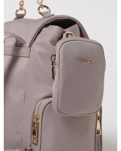 Liu Jo Nylon Backpack Chain Strap Women Beige - Foto 3 di 4