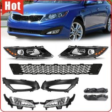 For 2011-2013 Kia Optima Headlights Grille Fog Lights Bezels Brackets Kit For 2011-2013 Kia Optima Headlights Grille Fog Lights Bezels Brackets Kit