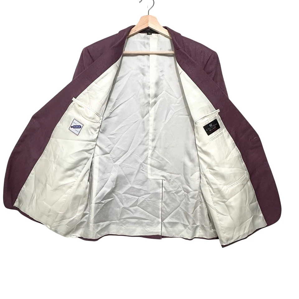 Blazer Chaqueta Vintage Condess Mara 44R Lana Texturizada Mezcla Lino Ciruela Malva Foto 2 de 4