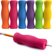 Long Foam Pencil Grips for Kids and Adults Colorful, Cushioned Holders for Handw